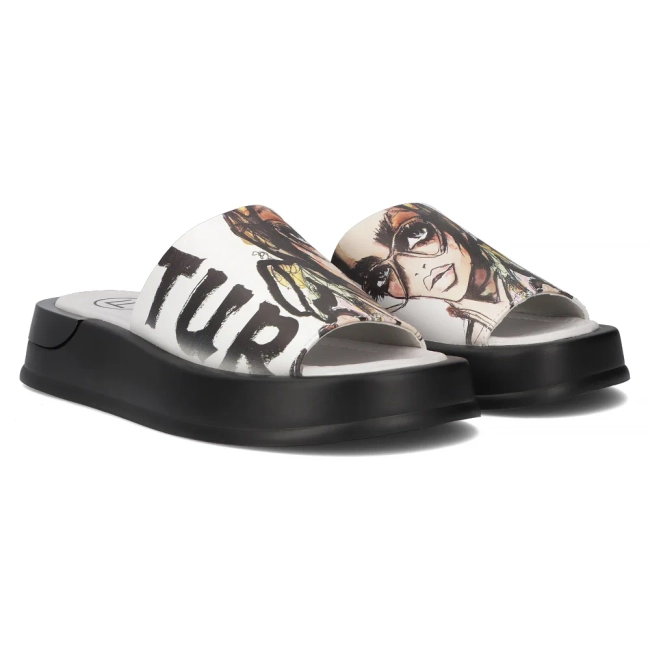 Leather slippers Filippo DK6158/24 WH white