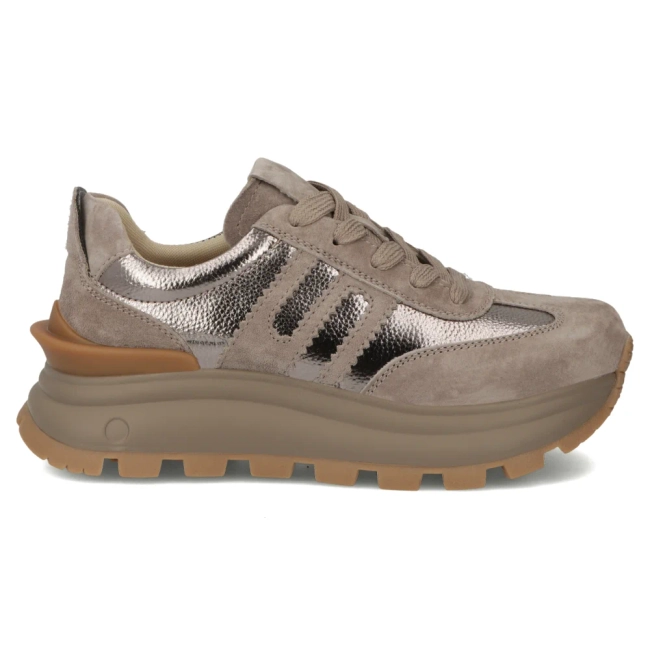Skórzane sneakersy Filippo DP7408/26 TP taupe