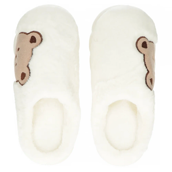 Fur slippers white WS9028-9