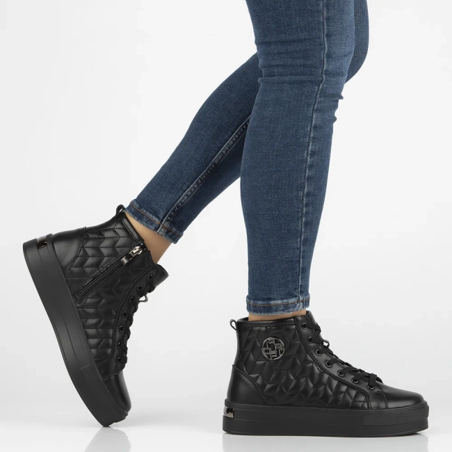 Leather ankle boots DBT6344/24 BK black