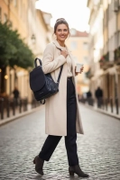 Leather backpack Toscanio A186 navy