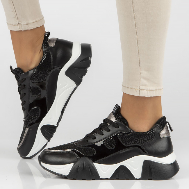 Skórzane sneakersy Filippo DP4516/23 BK czarne