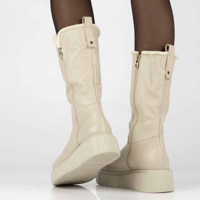 Leather ankle boots Filippo 70121 taupe