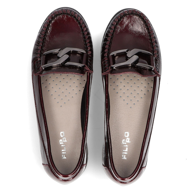 Skórzane mokasyny Filippo 10134 bordowe