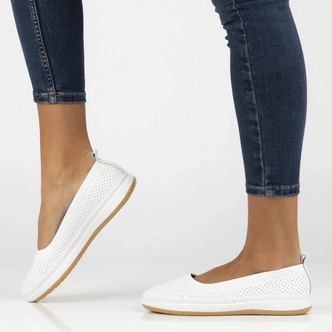 Leather ballerinas Filippo DP7008/25 WH white