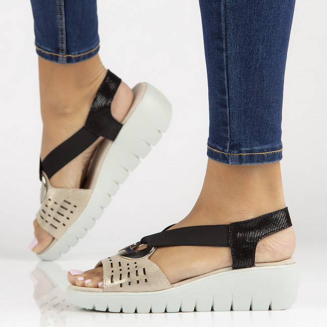 Leather sandals Filippo DS3501/22 GO BK gold