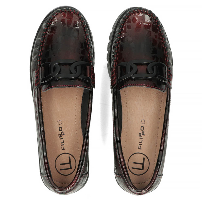 Leather loafers Filippo DP3334/23 BG burgundy
