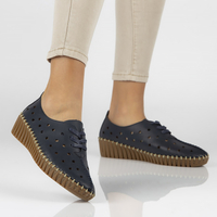 Leather shoes Filippo DP1230/20 NV navy blue