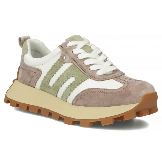 Leather sneakers Filippo DP6743/25 WH BE white beige