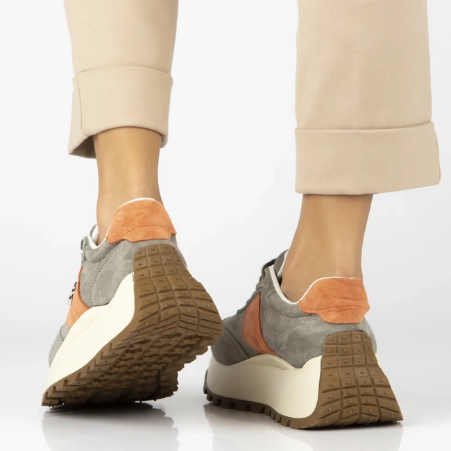 Leather sneakers Filippo DP6785/25 KH OR grey