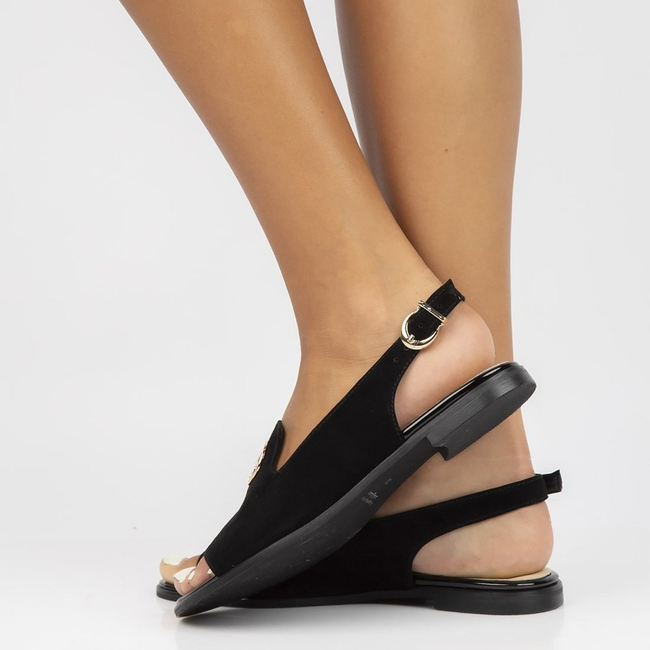 Leather sandals Filippo 116 black suede