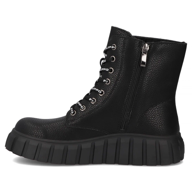 Skórzane trzewiki Filippo DBT7257/25 BK czarne