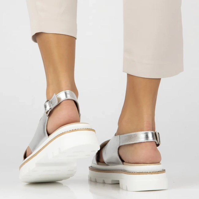 Leather sandals Filippo DS7047/25 SI silver