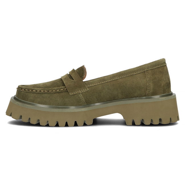 Skórzane półbuty na platformie Filippo DP4586/23 KH khaki