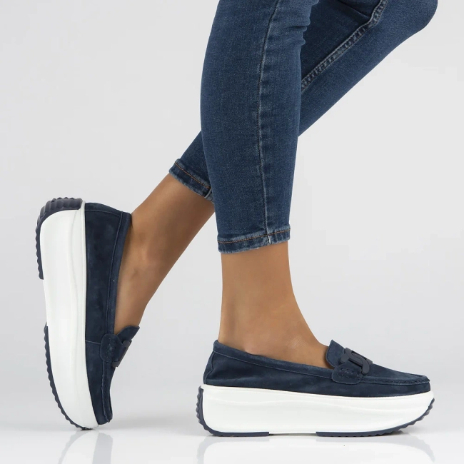 Leather shoes Filippo DP6132/25 NV navy blue