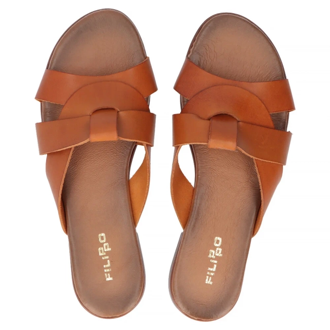 Leather flip-flops Filippo 40387 brown
