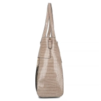Grey shopper bag croc effect