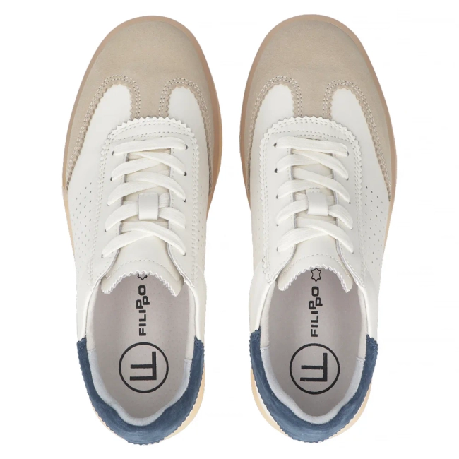 Leather sneakers Filippo DP6745/25 BE NV white beige
