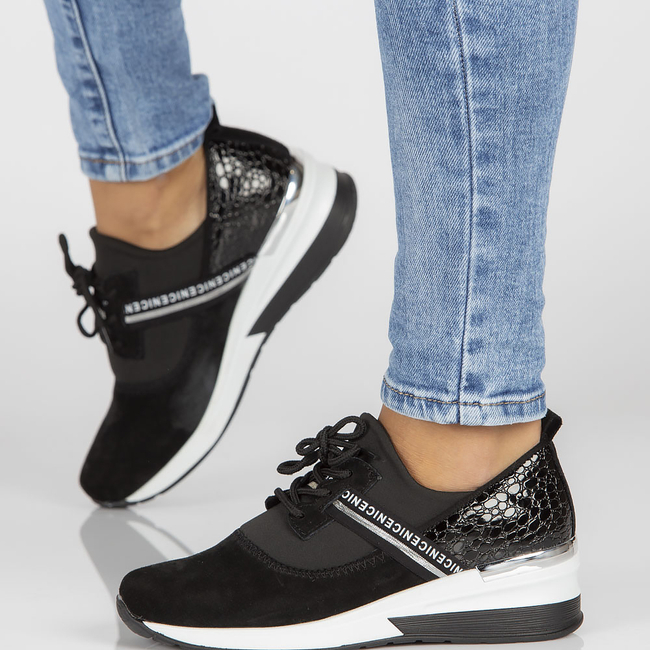 Skórzane sneakersy Filippo DP1388/22 BK czarne