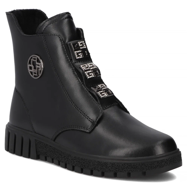 Skórzane botki Filippo DBT6360/25 BK czarne