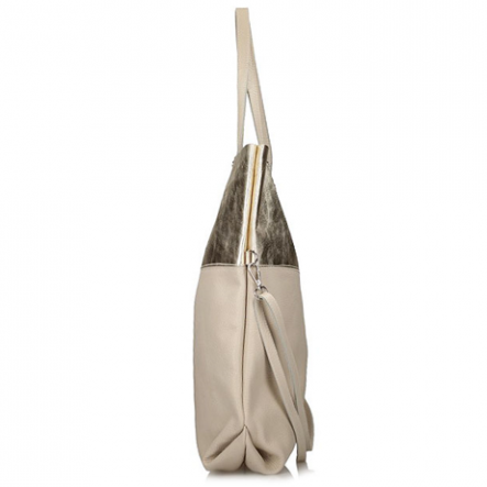 Torebka Toscanio Shopper Skórzany C29 kremowo złoty