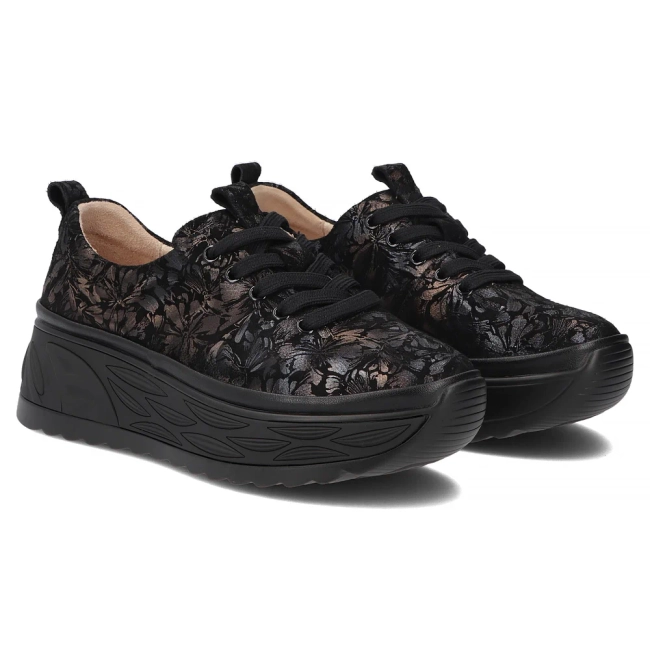 Leather sneakers Filippo DP8006/26 BK FL black