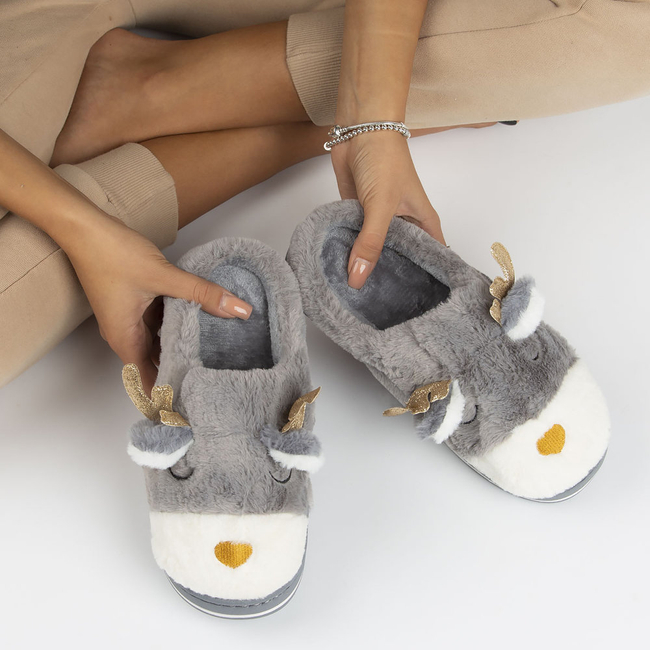 Slippers reindeer gray YL30
