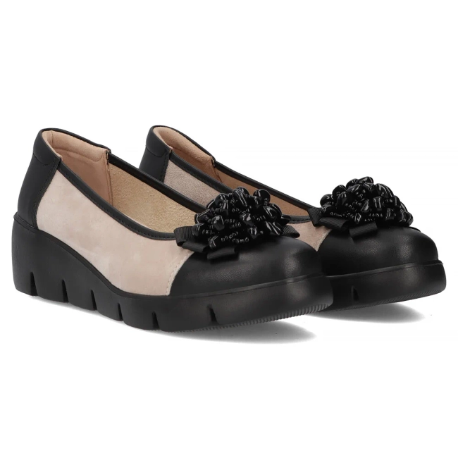 Leather shoes Filippo DP6783/25 BK BE black-beige