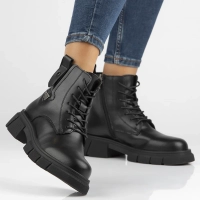 Leather ankle boots DBT6373/24 BK black
