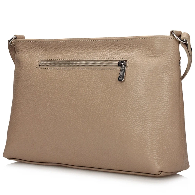 Beige leather handbag Toscanio G49