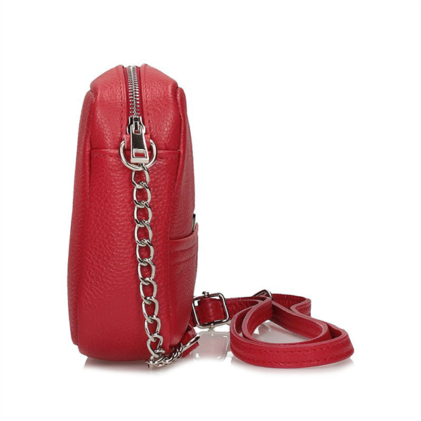 Handbag Toscanio Leather Messenger Bag B6 red