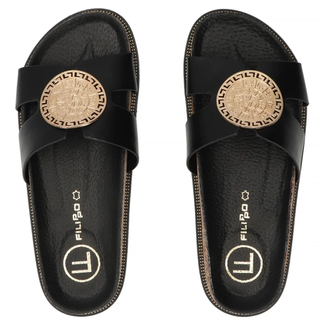 Klapki Filippo DK6972/26 BK czarne