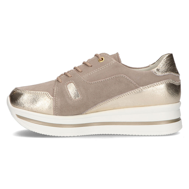 Skórzane sneakersy Filippo DP3407/21 BE Beżowe