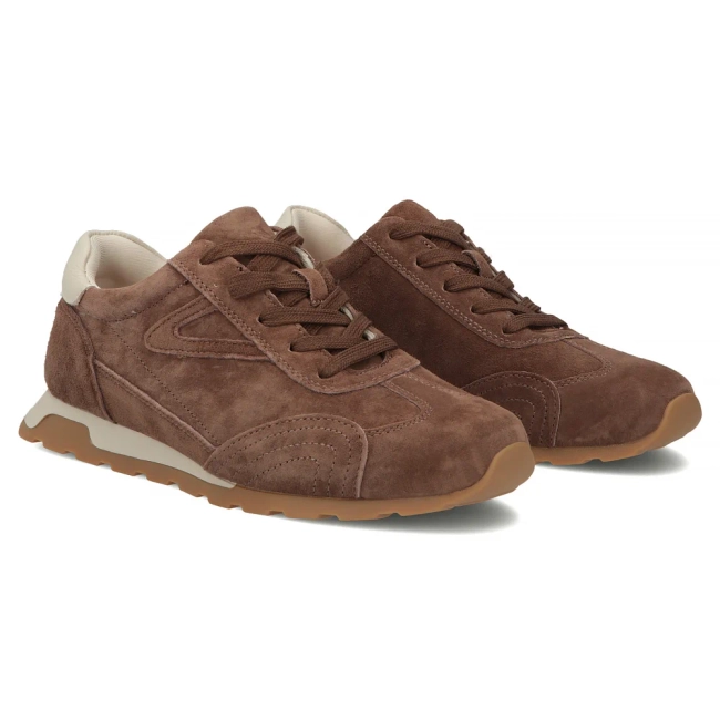 Skórzane sneakersy Filippo DP7962/26 BR brązowe