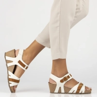Leather sandals Yokono CADIZ-254 OPAK/SERR HISE white