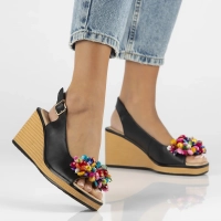 Leather sandals Filippo DS6021/24 BK black