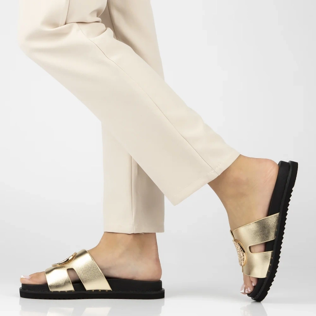 Leather flip-flops Filippo DK7050/25 GO gold