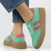 Skórzane sneakersy Filippo DP6776/26 GE FH zielone