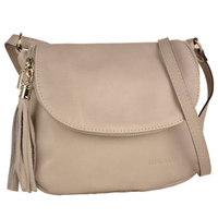Handbag Toscanio Leather Messenger Bag 1614 dark beige