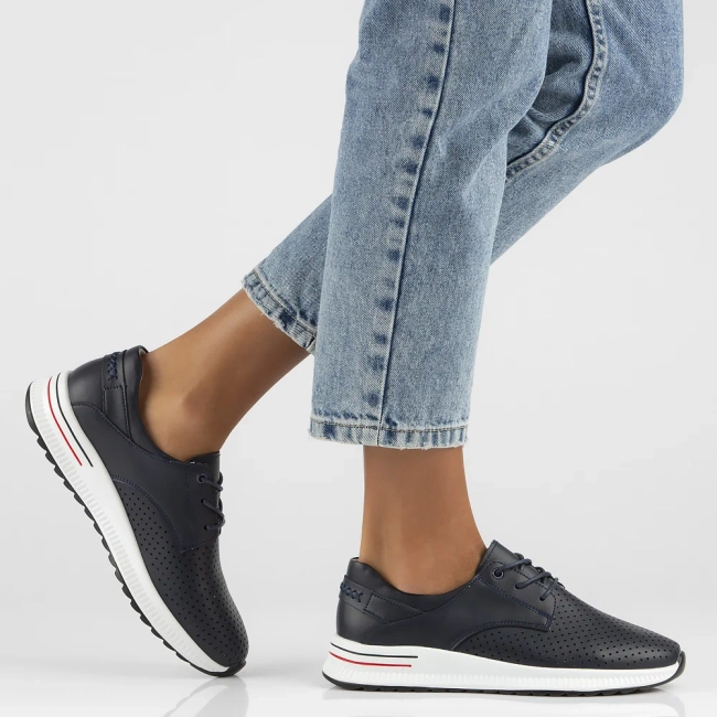 Leather shoes Filippo DP6022/24 NV navy blue