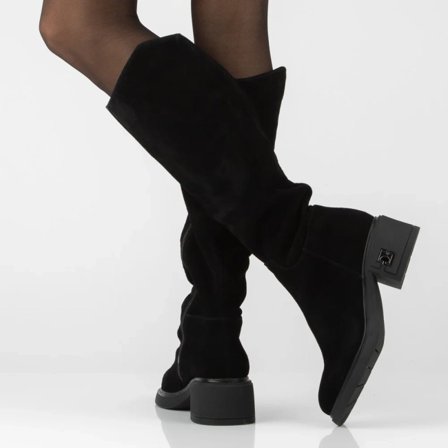 Leather heeled boots Filippo DKZ8215/26 BK black