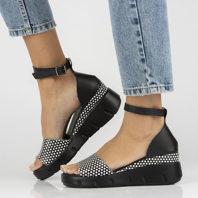 Leather sandals Filippo DS4455/23 BK KR black