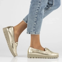 Skórzane mokasyny Filippo DP3334/24 GO złote