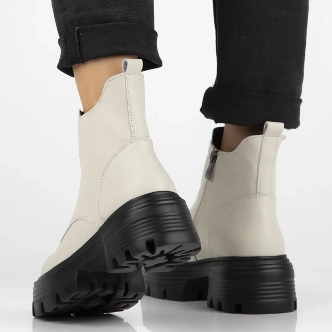 Leather ankle boots DBT6432/24 LT BE beige