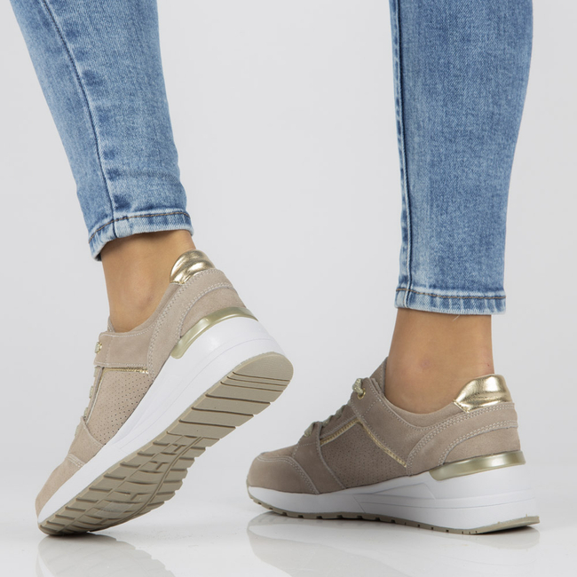 Leather sneakers Filippo DP2003/22 BE beige