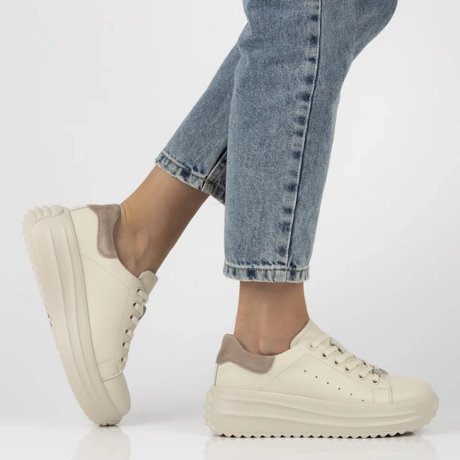 Leather sneakers Filippo DP6739/26 BE beige