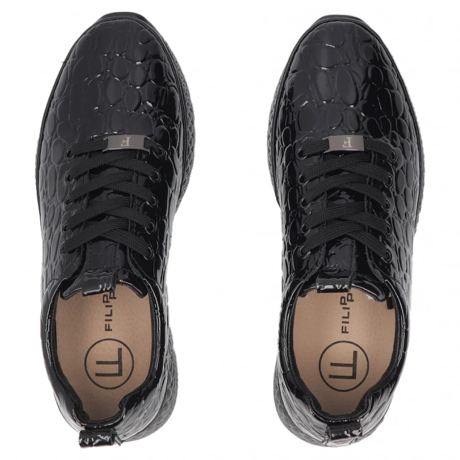 Skórzane sneakersy Filippo DP7284/26 BK CR czarne