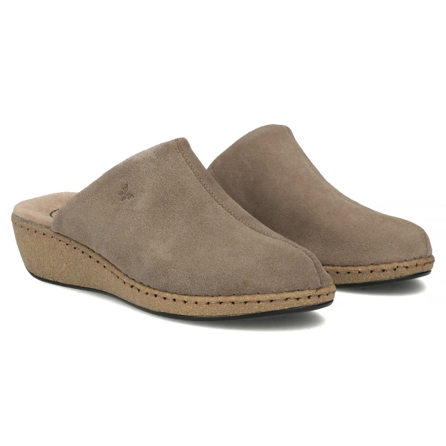 Skórzane klapki Filippo DK7567/26 TP taupe