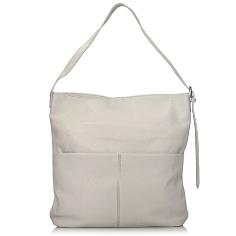 Torebka Toscanio Hobo Skórzana C127 jasna szara