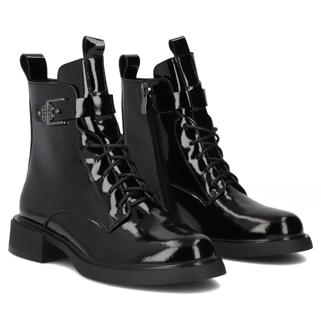 Skórzane botki Filippo DBT7317/25 BK czarne